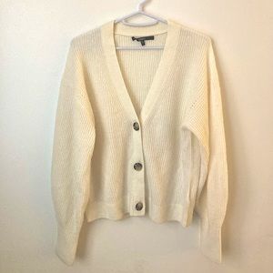 Baby Alpaca-Wool Cropped Cardigan (Quince / Ivory / Large)